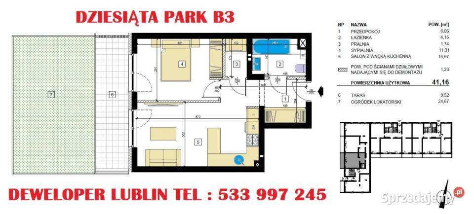 sprzedaży mieszkania Lublin 4116m2 2 pokoje apartamentowiec