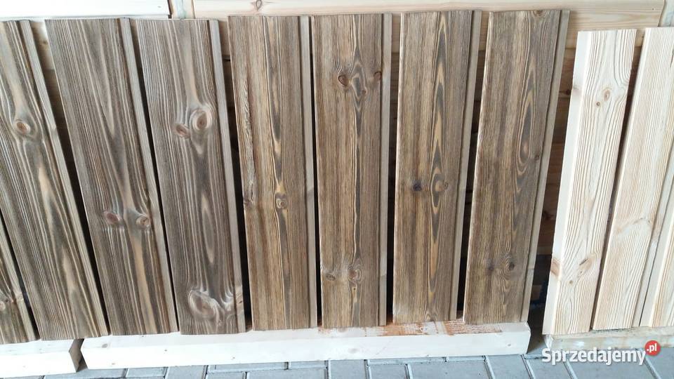 Deski szczotkowane postarzane taras podbitka Ściany i elewacje