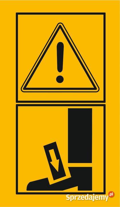 Naklejka ostrzegawcza na maszyny Kamionna