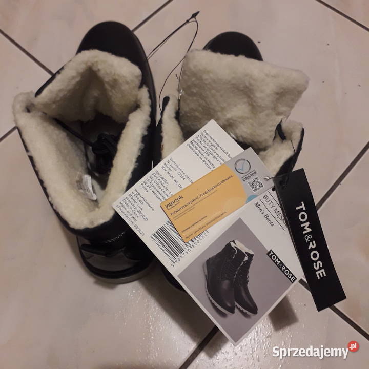 Buty zimowe męskie Tom Rose rozmiar 44 czarne Trekkingowe Białystok