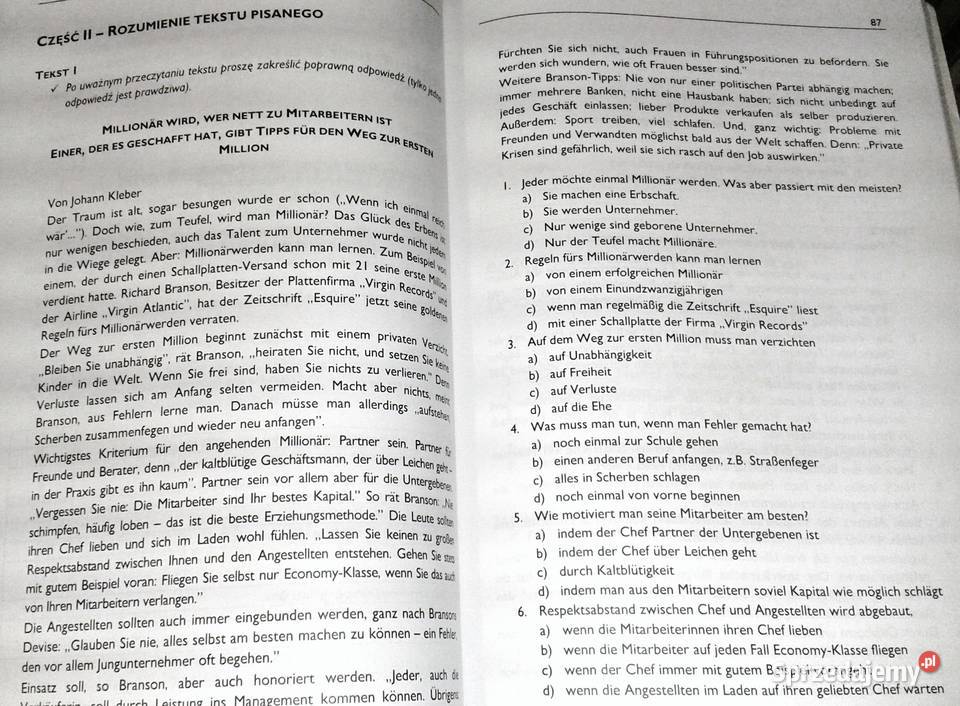 Język niemiecki Tematy maturalne Matura 2001 J Chełm