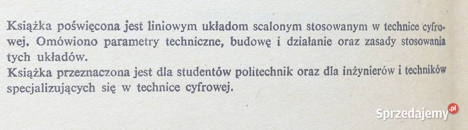T Liniowe układy scalone w technice cyfrowej sprzedam
