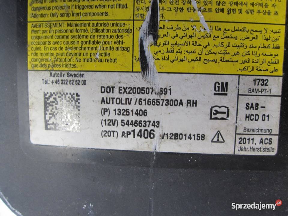 ORLANDO I 11r 20 D AIRBAG poduszka fotela prawa