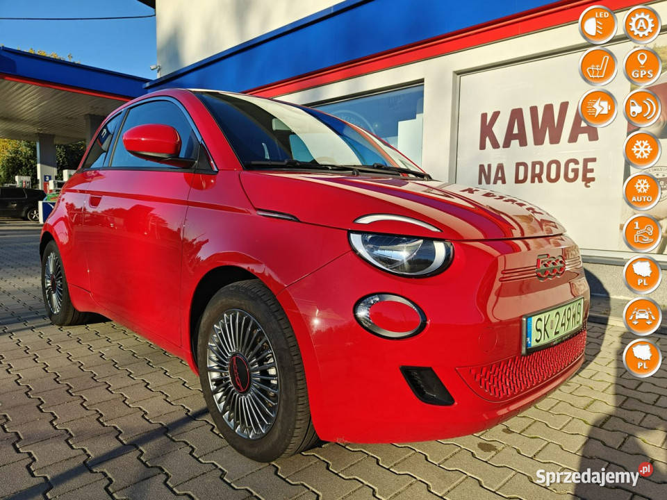 Fiat 500e asystent pasa ruchu mazowieckie Karczew