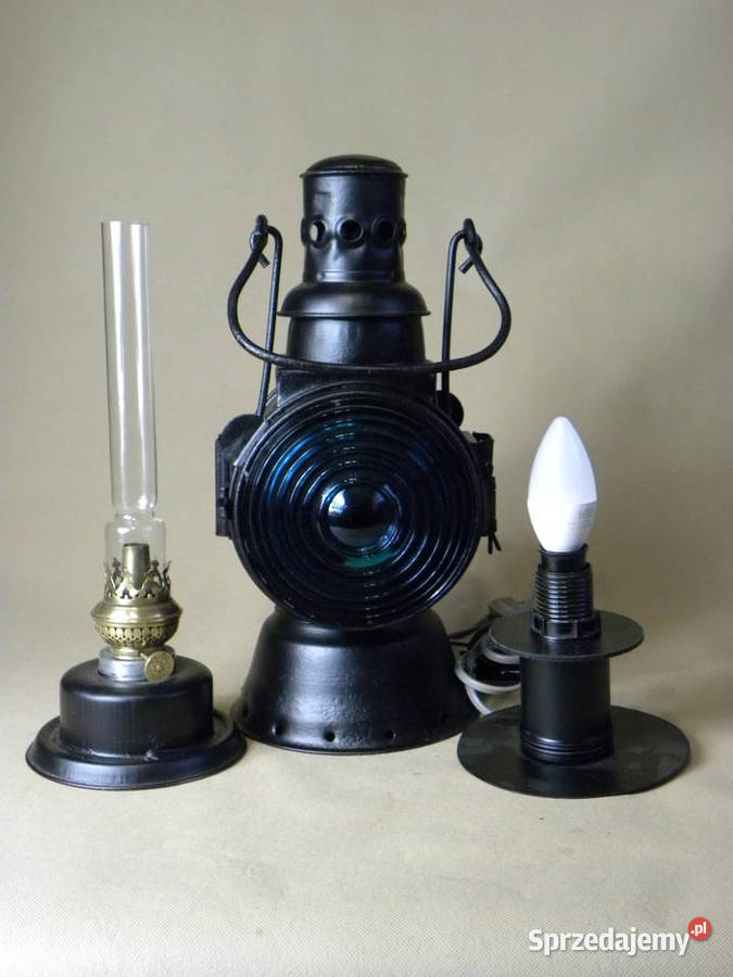Kolekcjonerska polska lampa naftowa kolejowa Legnica