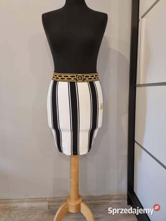 Obcisła spódnica w paski Siksilk M biały małopolskie Kraków sprzedam