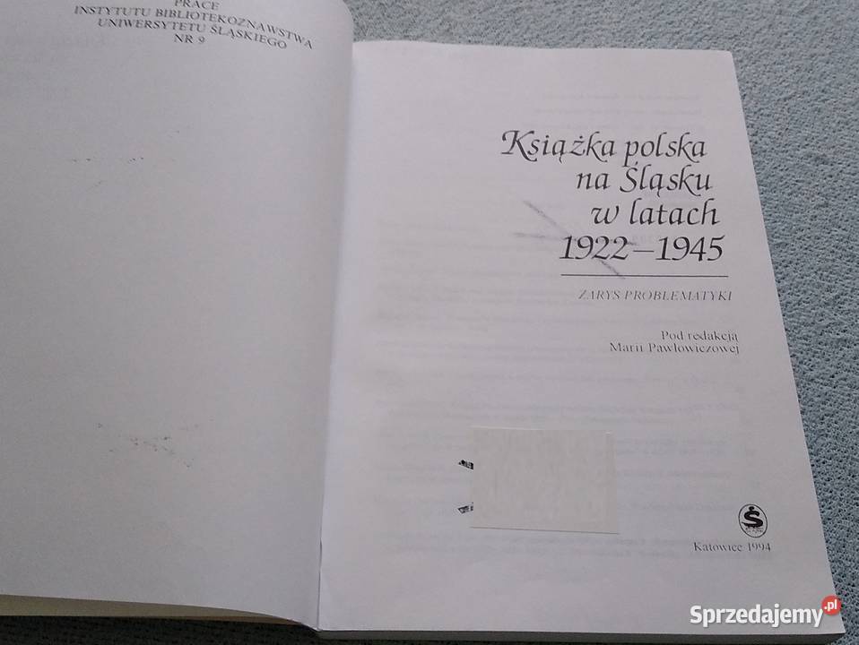 Książka polska na Śląsku w latach 19221945 pomorskie Gdańsk