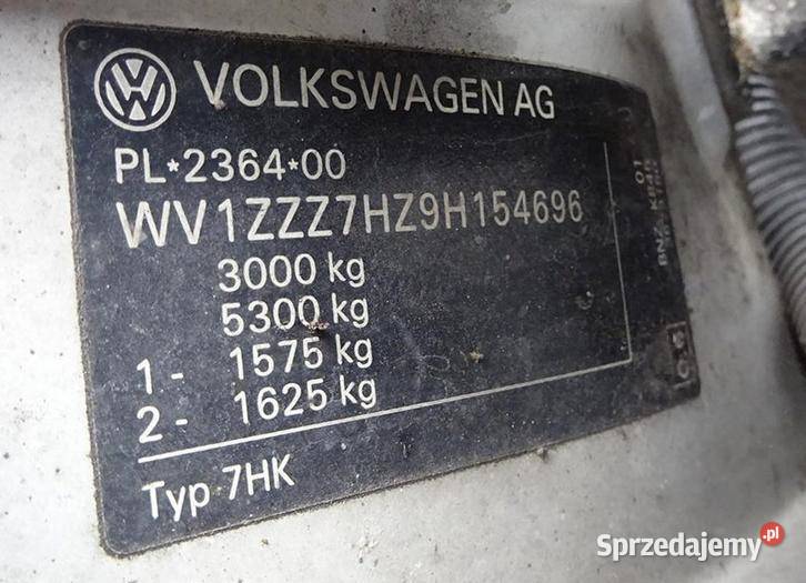 VOLKSWAGEN TRANSPORTER T5 2009 2460 ccm 131 295771km