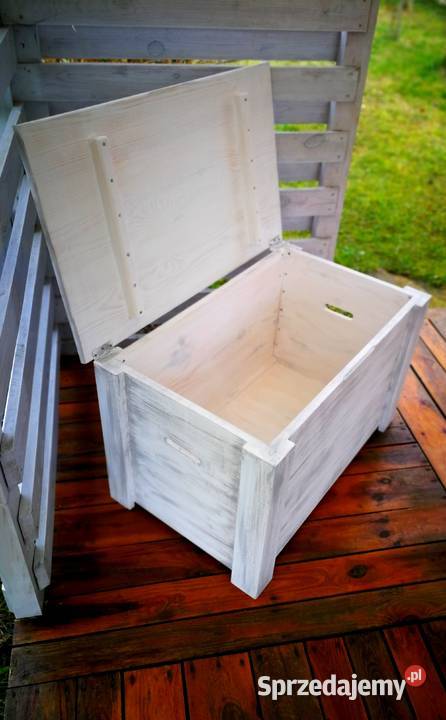 Skrzynia drewniana jako stolik kawowy ława Radków