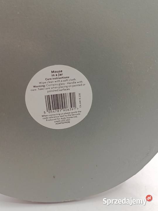 Figurka rzeźba pod szkłem mała szara myszka z Zamość