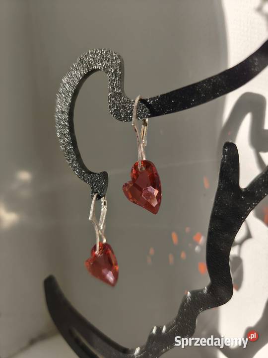 Kolczyki srebro kryształ Swarovski serce