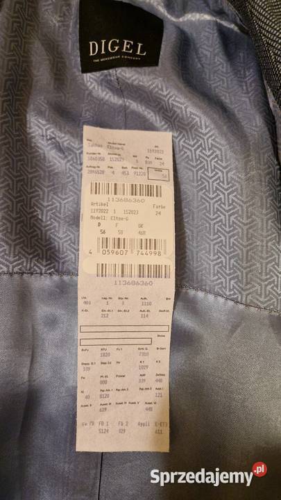 Męska marynarka marki Digel Rozmiar 56 nowa z Lublin