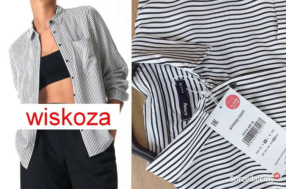 Koszula bluzka M 38 SINSAY biała paski Nowa długi Warszawa