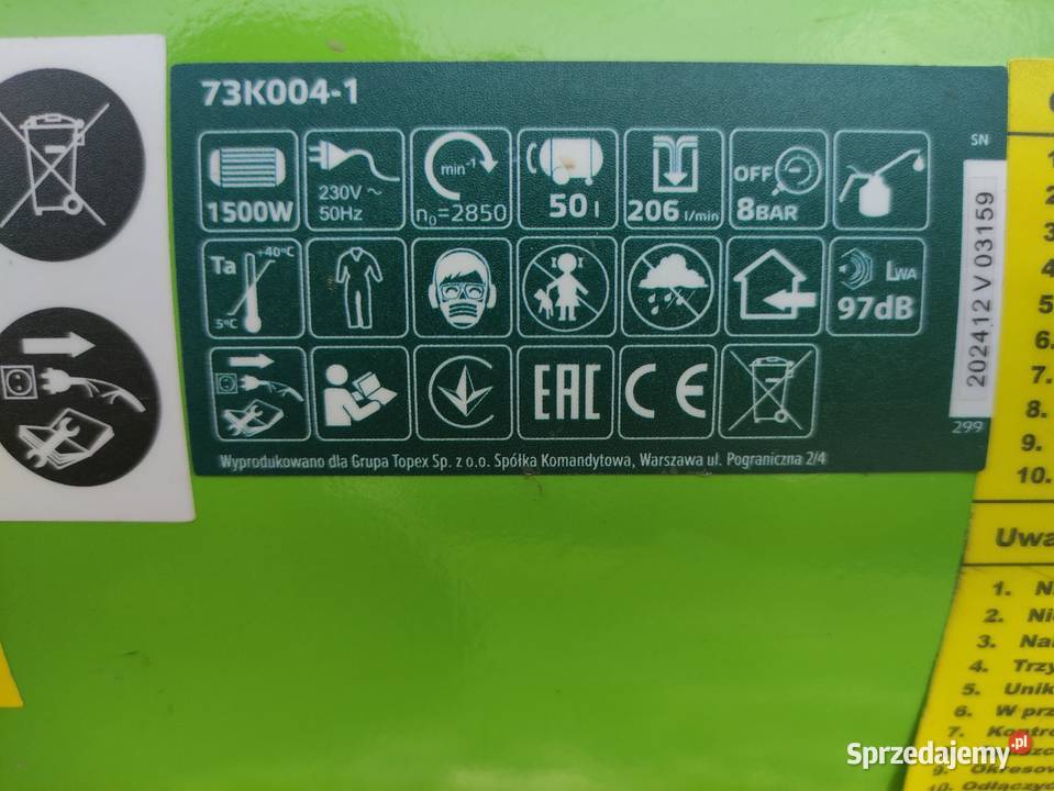 Sprzedam kompresor sprężarka 50 l Pacanów