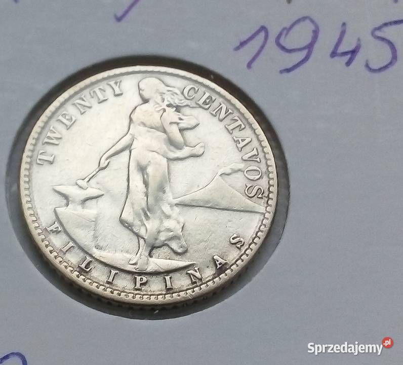FILIPINY20 CENTAVOS 1945 r SREBRO 0765 ŁADNA Legionowo
