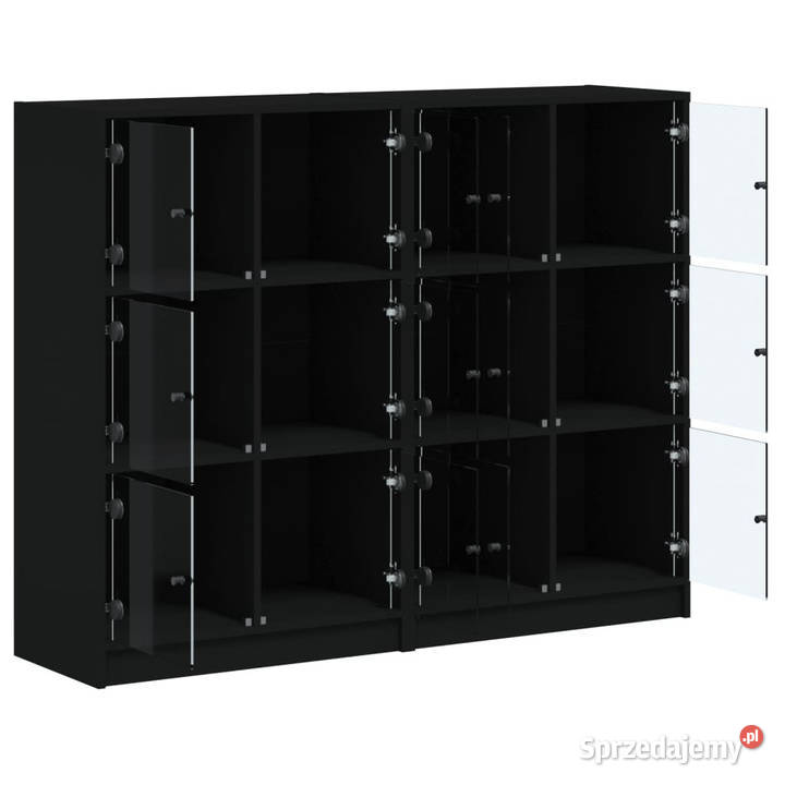 Biblioteczka z drzwiczkami czarna 136x37x109 mazowieckie Warszawa