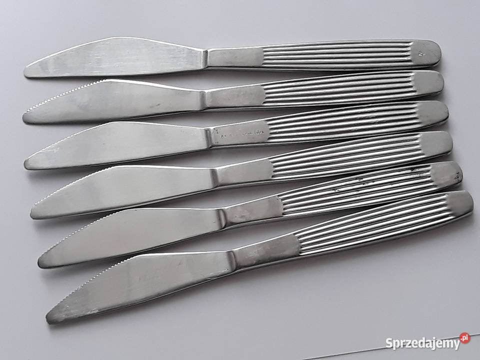 Noże 4 PASECZKI PASKI Gerlach sztućce PRL Sztućce Dąbrowa Górnicza