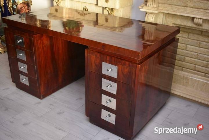 Pałacowe Biurko Art Deco Gabinet 8 Szuflad Salon Kraków