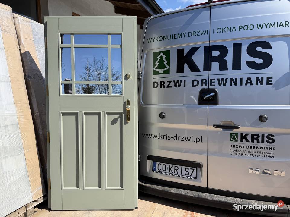 Drzwi zewnętrzne drewniane RĘKI ANGIELSKIE