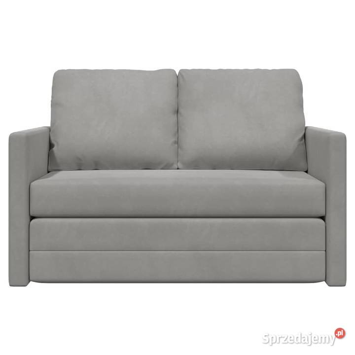 Sofa podłogowa 2w1 jasnoszara 122x204x55 aksamit Meble Wschowa sprzedam