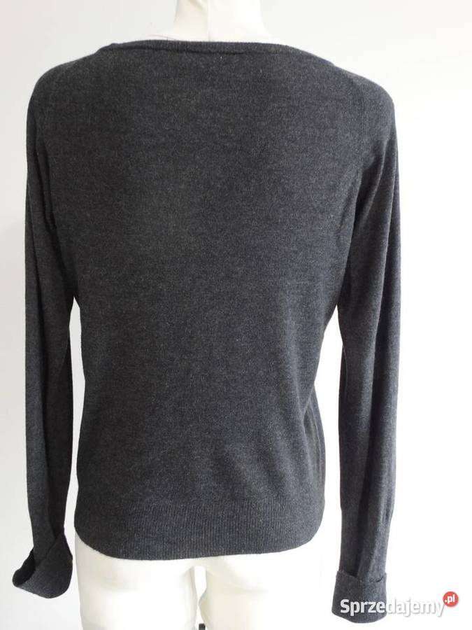 Sweter Wełniany Kaszmir Merino Wiskoza Szary Odzież damska Łomża sprzedam
