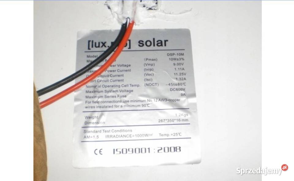 PANEL SOLARNY BATERIA SŁONECZNA 10W 6V Pozostałe Olkusz
