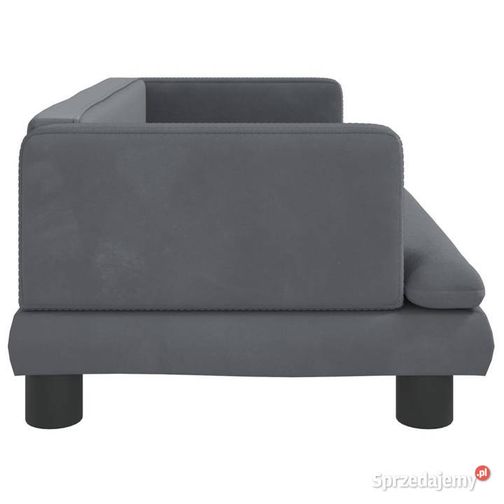 Sofa dzieci ciemnoszara 80x45x30 aksamit