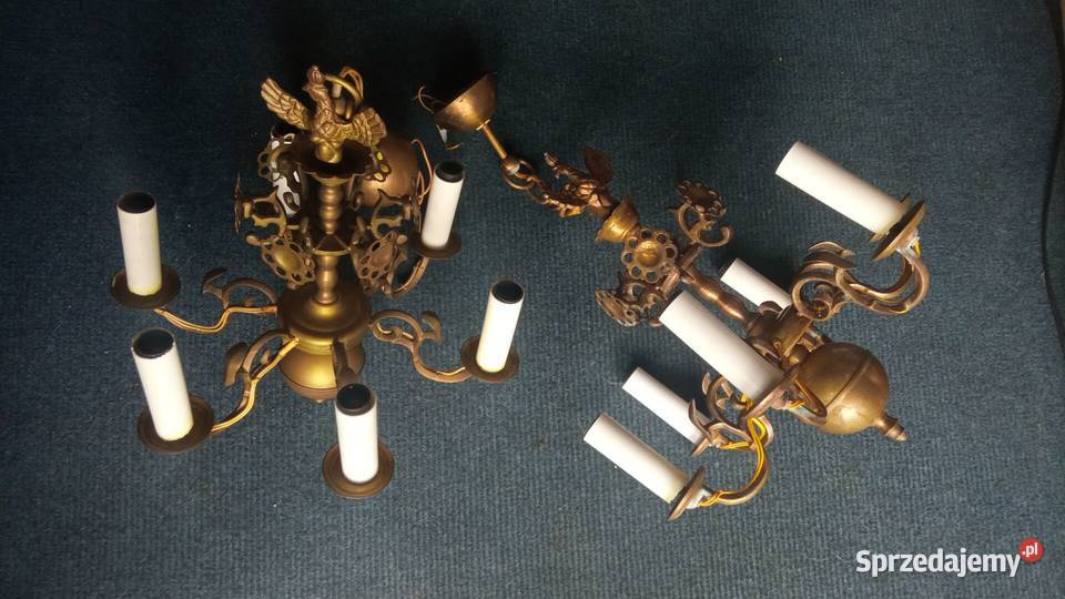 żyrandol stylizowany mosiężny Lublin