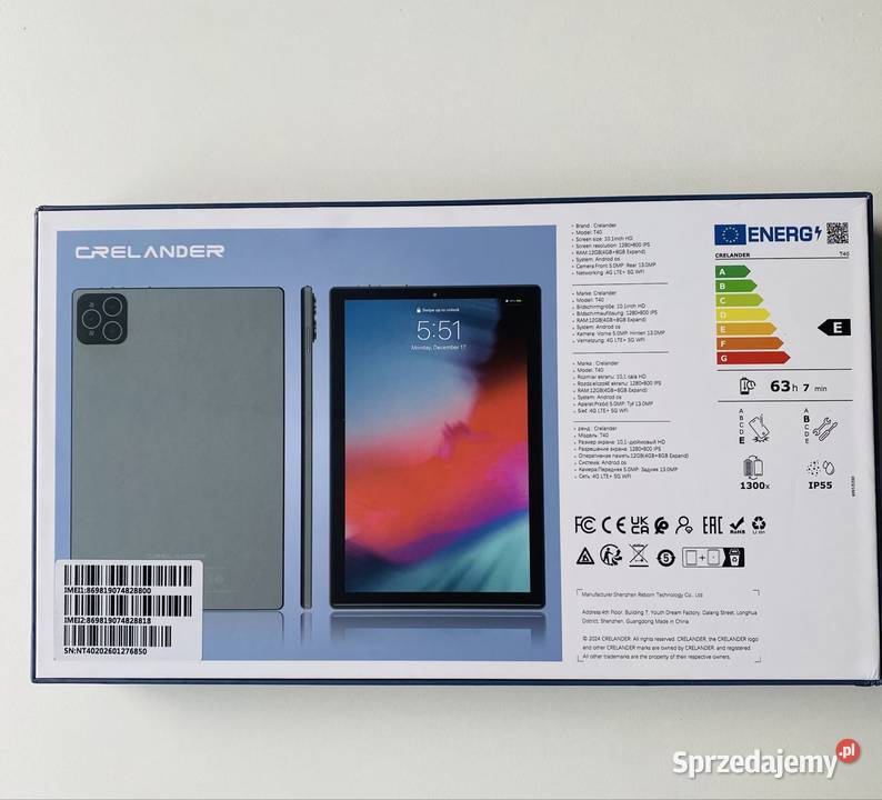 Tablet 101 cala Crelander T40 Android 13 SIM Tablety i palmtopy małopolskie Kraków