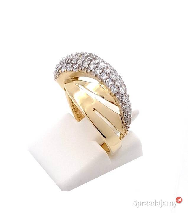 Pierścionek r12 Złoty pr333 Modern z kamieniami