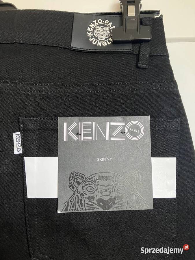 Nowe czarne męskie spodnie jeansy Kenzo skinny