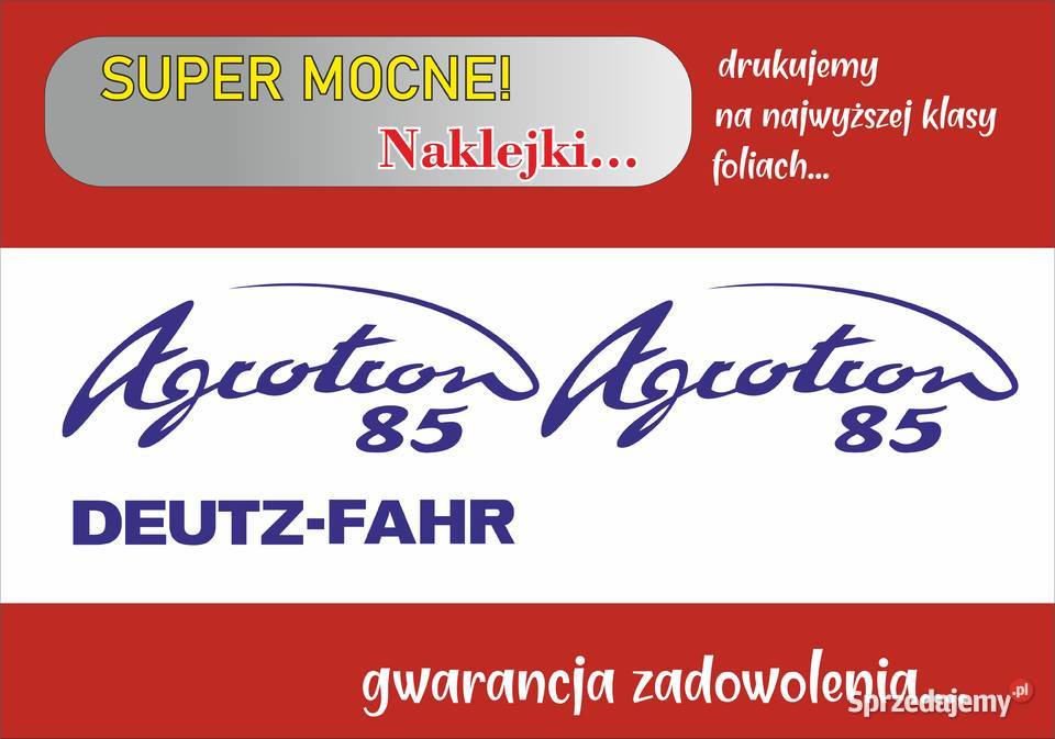 Naklejki Deutz Agrotron 85 i inne modele Pozostałe kujawsko-pomorskie Bydgoszcz