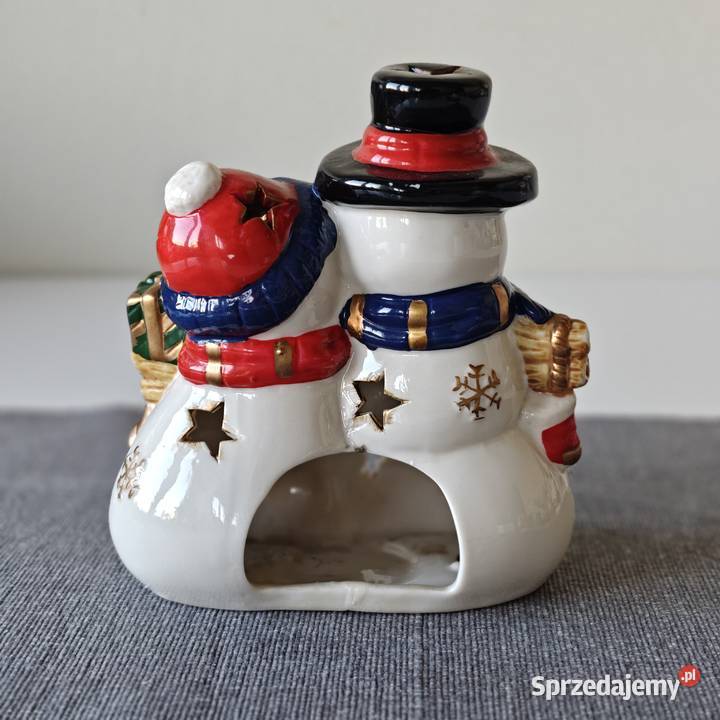 Ceramiczny świecznik lampion DWA BAŁWANKI ozdoba Dekoracje świąteczne Stalowa Wola sprzedam