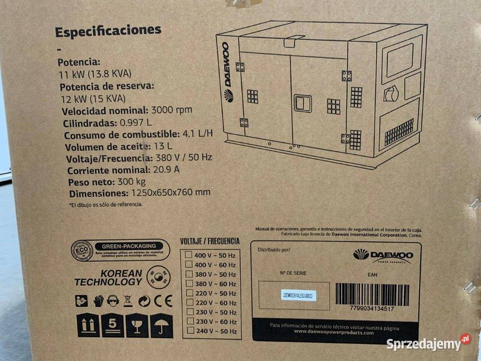 Agregat Generator prądu DAEWOO DAGFS15AC DIESEL Kiczyce