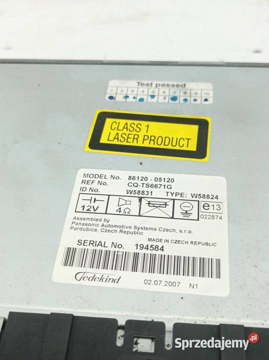 RADIO FABRYCZNE CD 8612005120 Toyota Avensis II