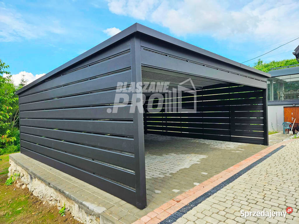 Carport wiata samochodowa 56 m antracyt zabudowa Inowrocław
