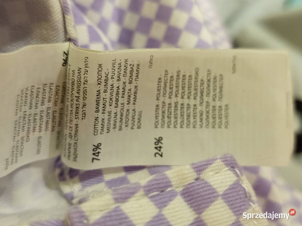 Spodnie damskie rurkiskinny w fioletowobiałą Biłgoraj