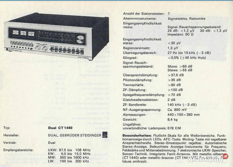 Dual CT 1440 Stereo HiFi wysyłka Radioodtwarzacze śląskie Tychy