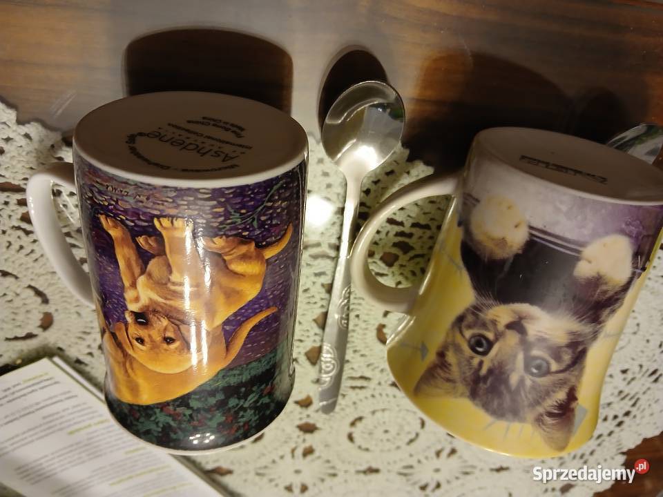 Kubki porcelanowe ze zwierzętami sygnowane mazowieckie Warszawa sprzedam