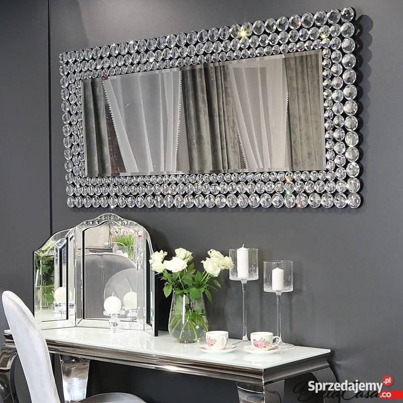Lustro glamour prostokatne kryształowe okrągłe inny kolor Warszawa sprzedam