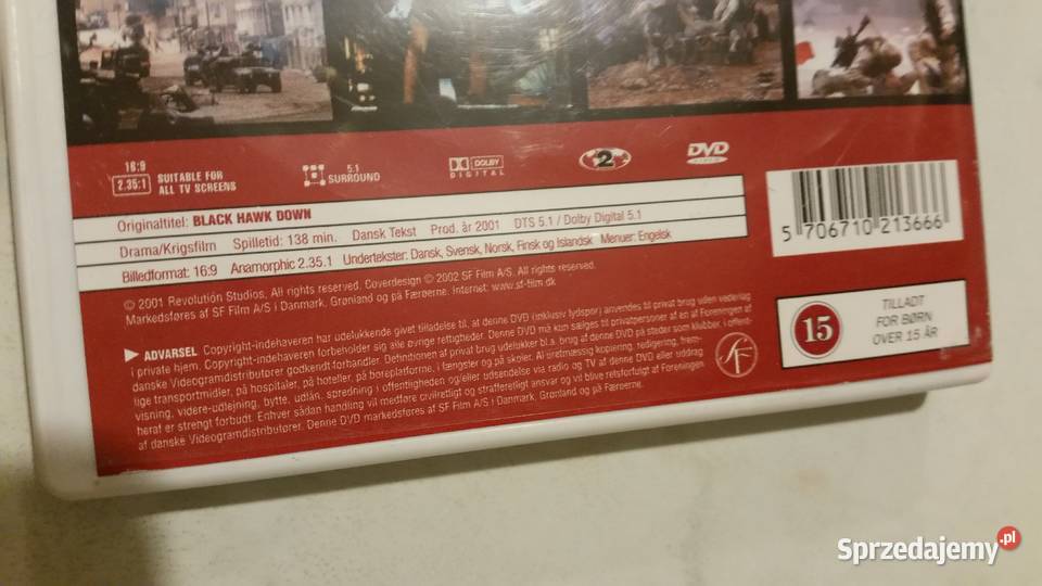 Film BLACK HAWK DOWN 2001 Revolution Studios dvd lubelskie Puławy