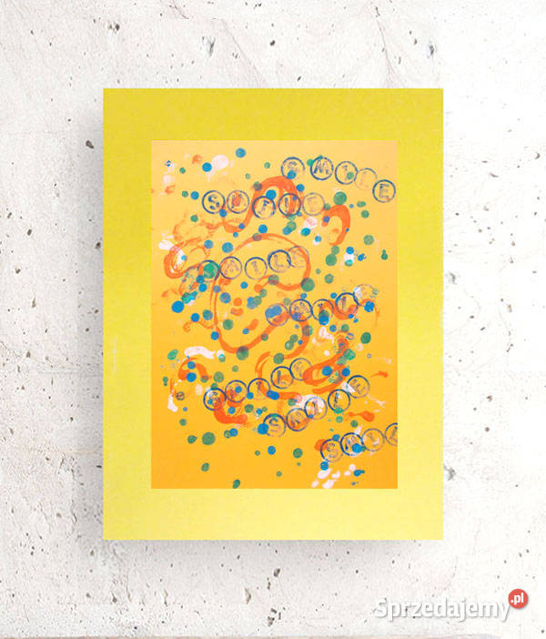 żółta grafika na ścianę pomarańcozwa abstrakcja Gdynia