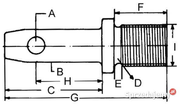 Sworzeń stabilizatora 22x83 mm gwint 34 UNFx42 Pozostałe Rolnictwo Kamionna