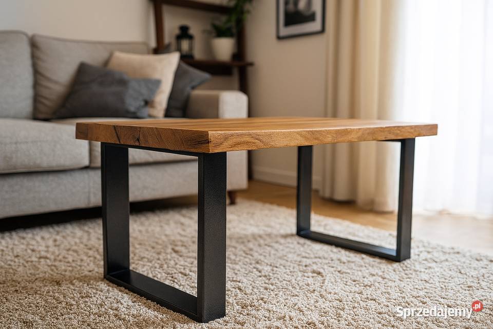 Stolik Kawowy Dębowy LOFT Ława 100 Lite Drewno Toruń