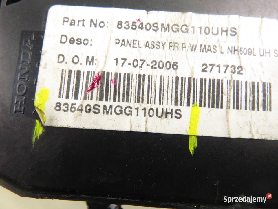 PANEL SZYB HONDA CIVIC VIII FN FK Panele sterowania, przełączniki sprzedam