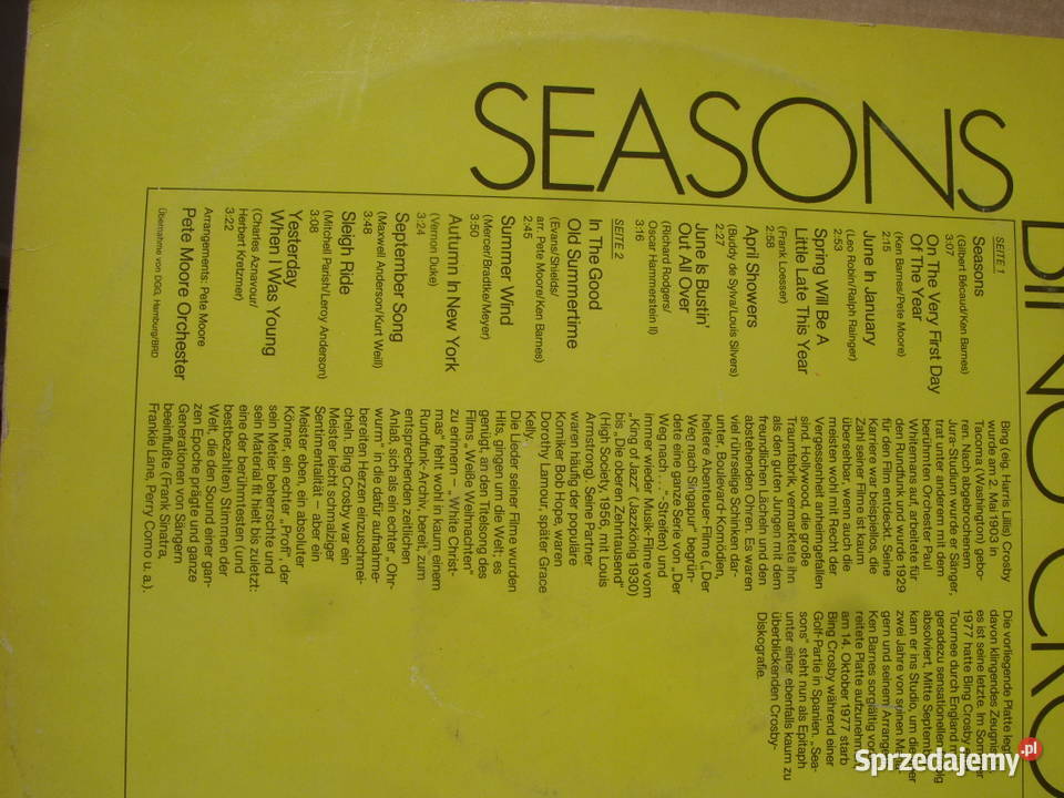 Winyl LP BING CROSBYSEASONS 1978