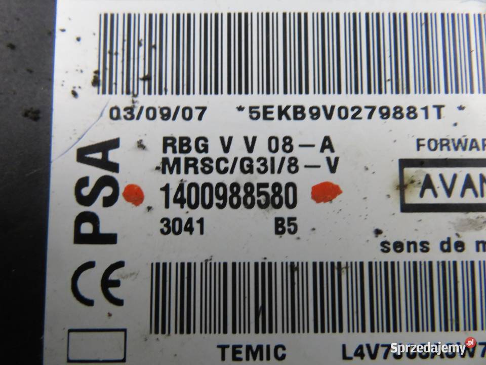 MODUŁ AIRBAG CITROEN C8 EA EB 1400988580