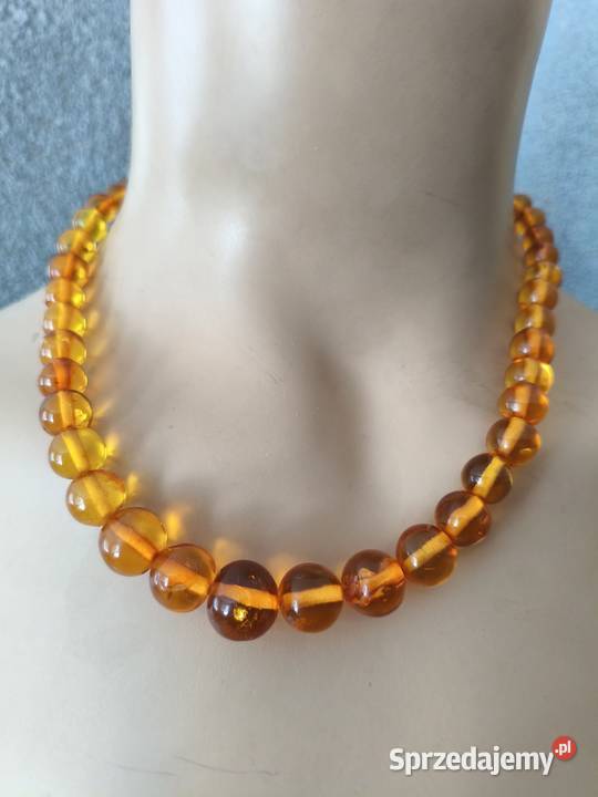 Naszyjnik Bursztyn Kulki Vintage Rękodzieło Białystok