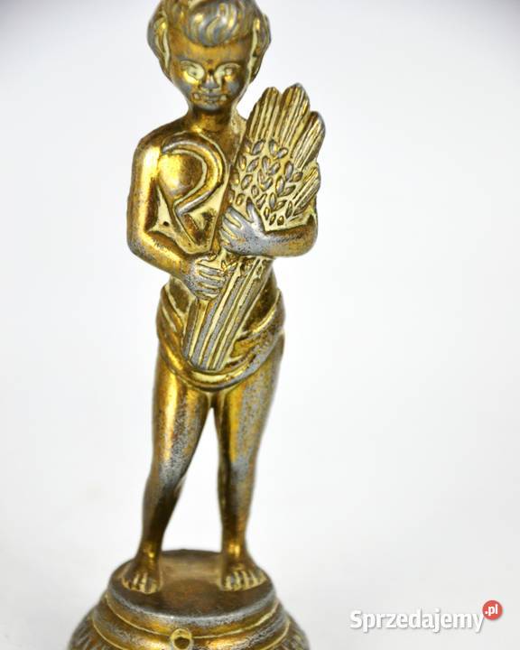 Figurka mosiądz cherubin Bachus alegoria piwa Bronisze