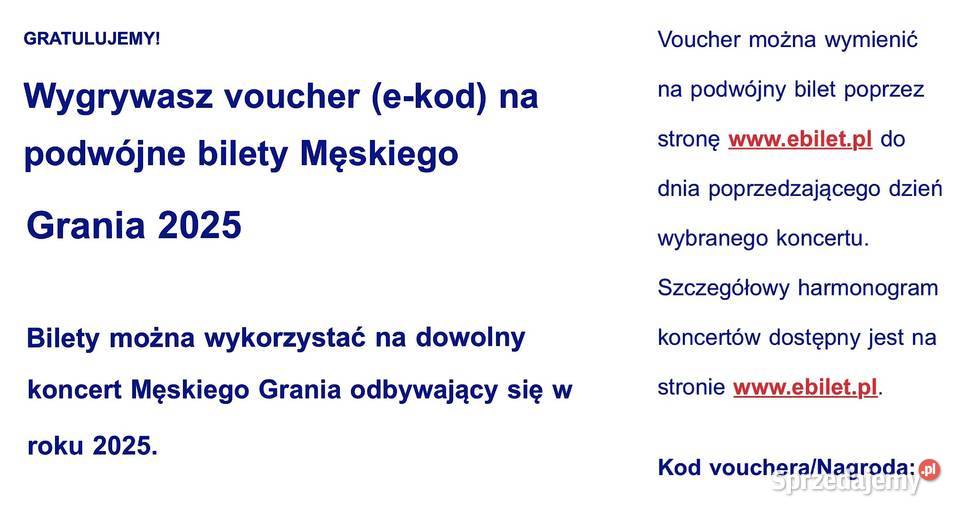 Podwójne bilety na Męskie granie